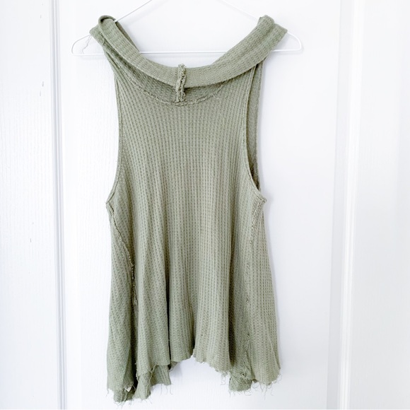 Free People We The Free Green Swing It Thermal Cowl Neck Top XS - Picture 5 of 8
